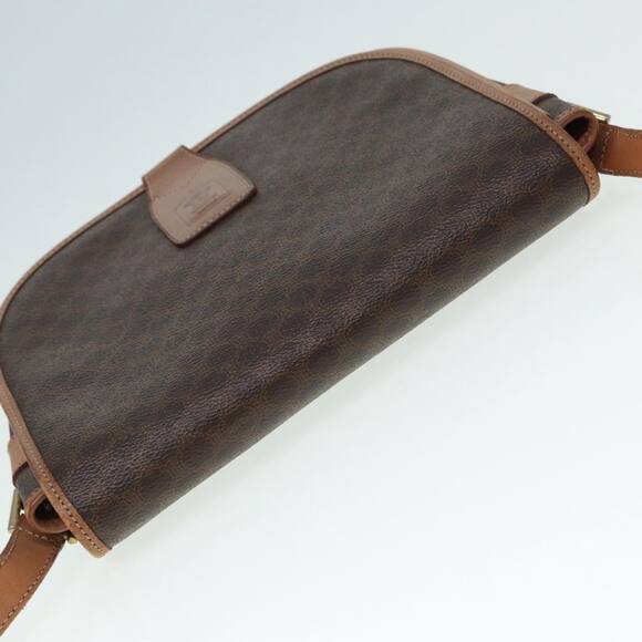 CELINE Macadam Canvas Shoulder Bag Pvc Leather Brown Gold - Picture 6 of 13